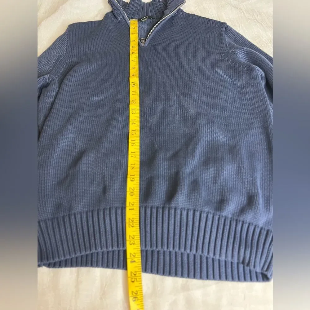 J. Crew Men's  Quarter Zip 100% Cotton Sweater Size M